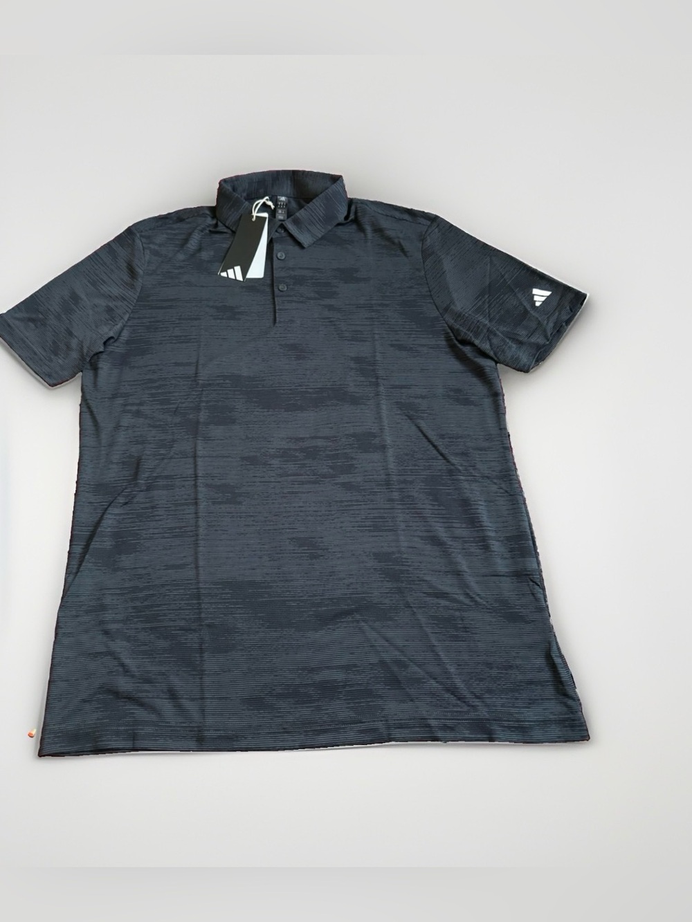 adidas Black Short Sleeve Golf Polo - Subtle Texture
